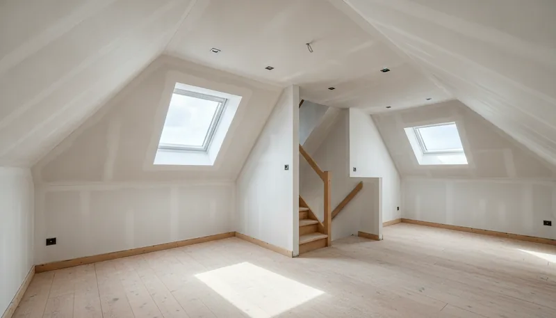 Combles aménagés en chambre dans un pavillon du quartier Jean-Monnet à Cholet